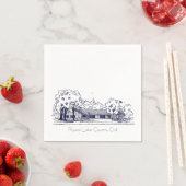 RLCC Clubhouse Sketch - 3 Ply Papier servet (Insitu)