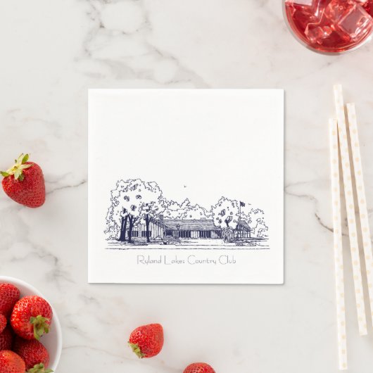 RLCC Clubhouse Sketch - 3 Ply Papier servet (Insitu)