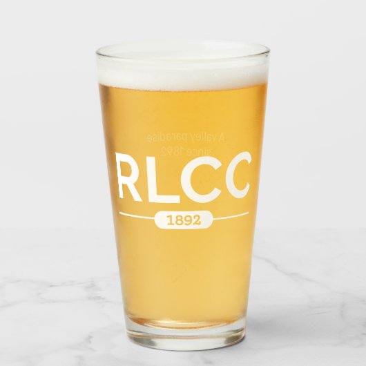 RLCC Logo Pint Glasses - Wit Glas (Voorkant gevuld)