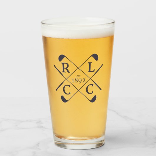 RLCC Pint Glasses - Argyle Golf Logo Glas (Voorkant gevuld)