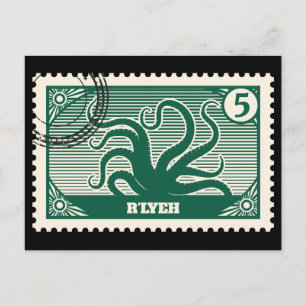 R'lyeh Post Stempel Briefkaart