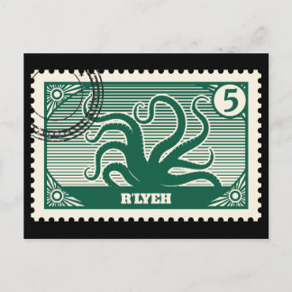 R'lyeh Post Stempel Briefkaart