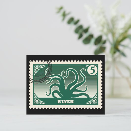 R'lyeh Post Stempel Briefkaart (Staand voorkant)
