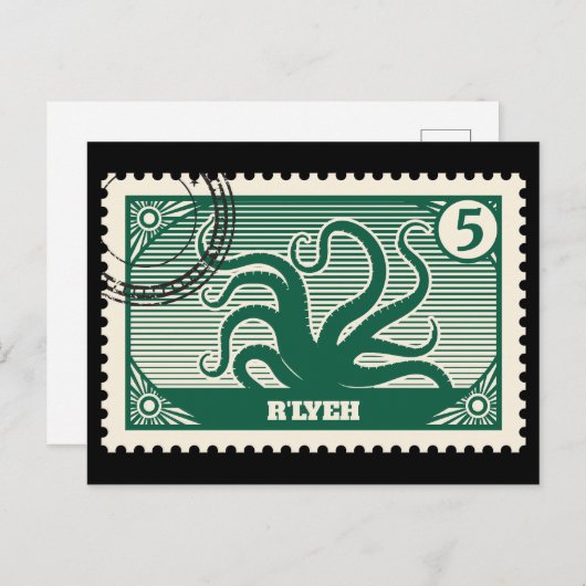 R'lyeh Post Stempel Briefkaart (Voorkant / Achterkant)