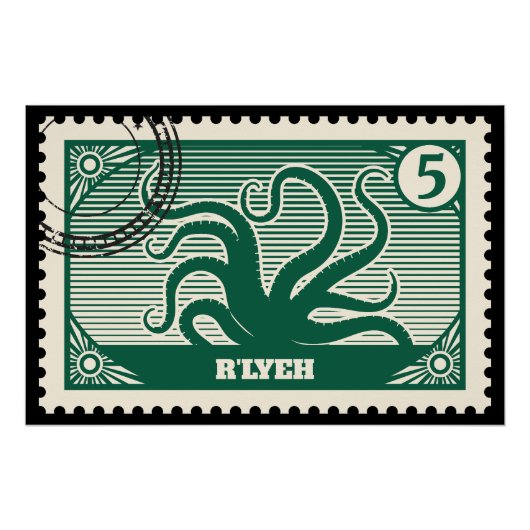 R'lyeh Post Stempel Perfect Poster (Voorkant)