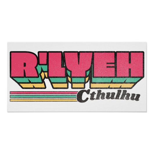 R'lyeh Retro Label Cthulhu Perfect Poster (Voorkant)