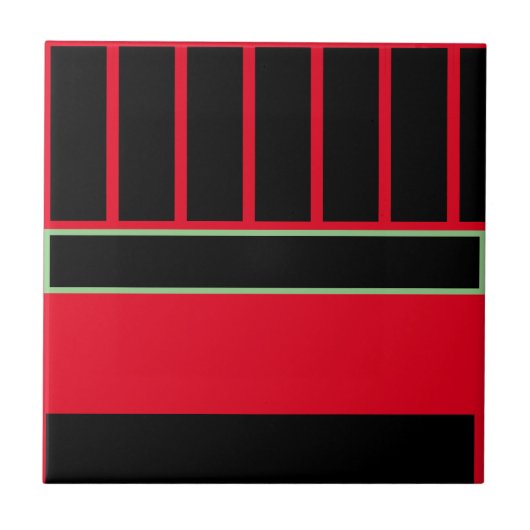 RMdesignflo55 CeramicTile coler Rrd - Sage - Zwart Tegeltje (Voorkant)