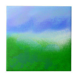 RMdesignflo55 CUTE SKY BLUE GREEN Tegeltje