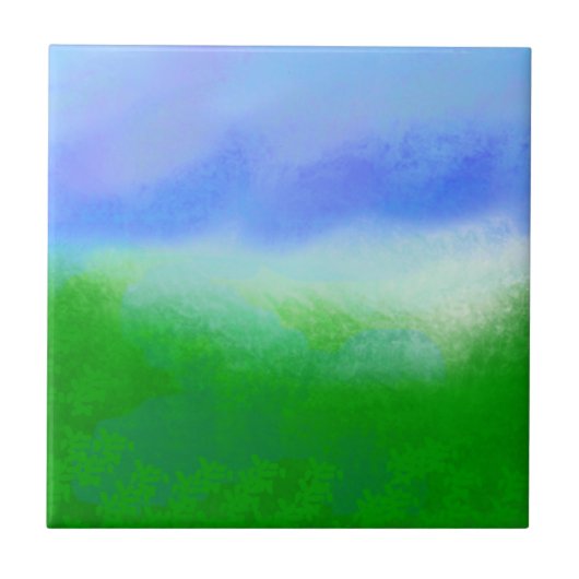 RMdesignflo55 CUTE SKY BLUE GREEN Tegeltje (Voorkant)