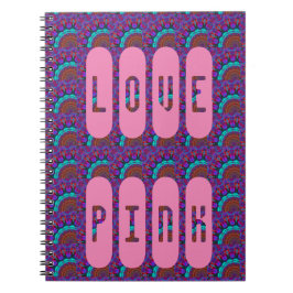 Rmdesignflo55 LOVE PINK MANDALA LIGHT BLUE Notitieboek