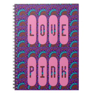 Rmdesignflo55 LOVE PINK MANDALA LIGHT BLUE Notitieboek