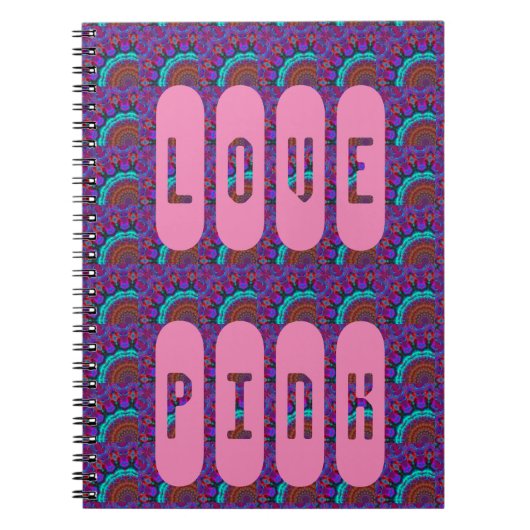 Rmdesignflo55 LOVE PINK MANDALA LIGHT BLUE Notitieboek (Voorkant)