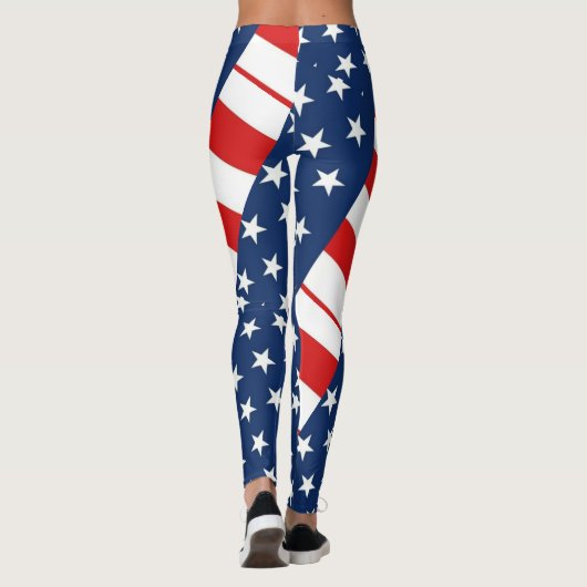 rmdesignflo55 USA Flag Leggings a red background (Achterkant)