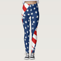 rmdesignflo55 USA Flag Leggings a red background