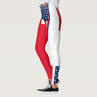 Rmdesignflo55 USA Vlag een rode Leggings