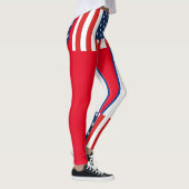 Rmdesignflo55 USA Vlag een rode Leggings (Rechts)