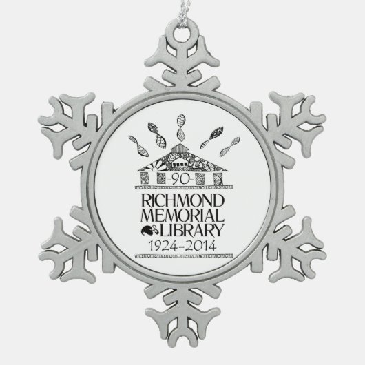 RML 90th Anniv Pewter Snowflake & Ceramic Ball Orn Tin Sneeuwvlok Ornament (Voorkant)