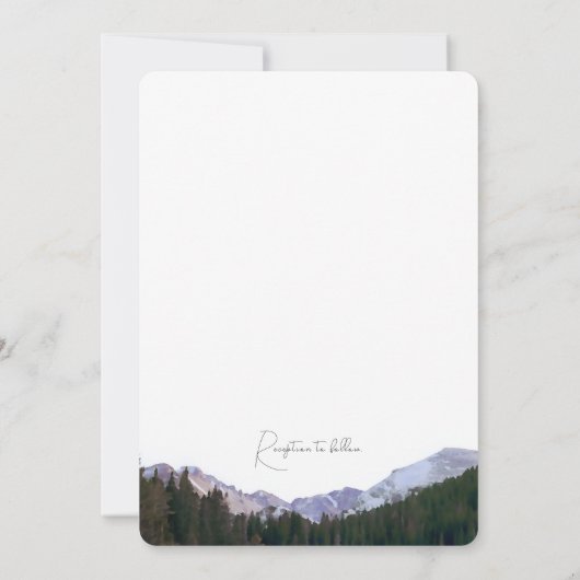 RMNP Winter Berg Bruiloft Kaart (Achterkant)
