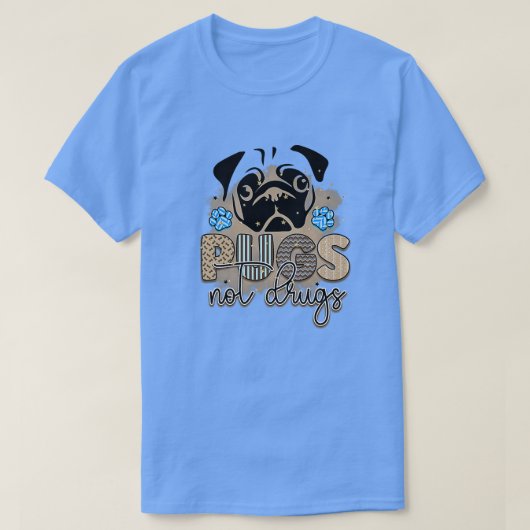 Rms003118 pugs niet drugs t-shirt (Design voorkant)
