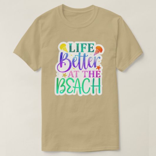 Rms006110 Het leven beter bij het strand01 T-shirt (Design voorkant)