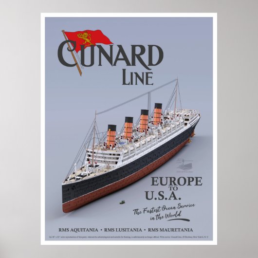 RMS Aquitania - Cunard Line (fiktives Plakat) Poster (Voorkant)