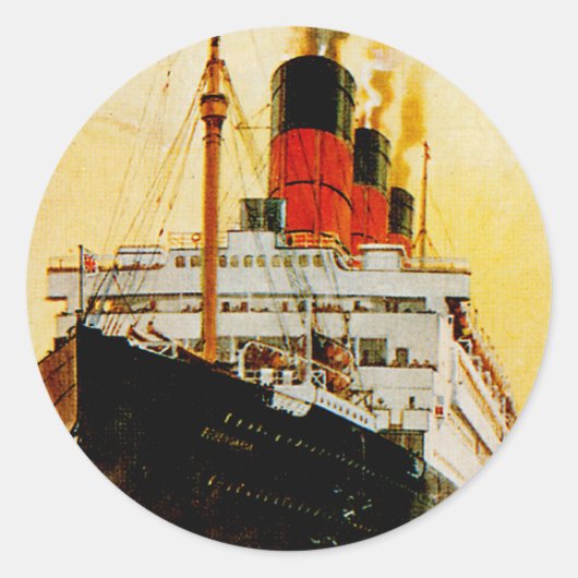 RMS Berengaria Ronde Sticker (Voorkant)