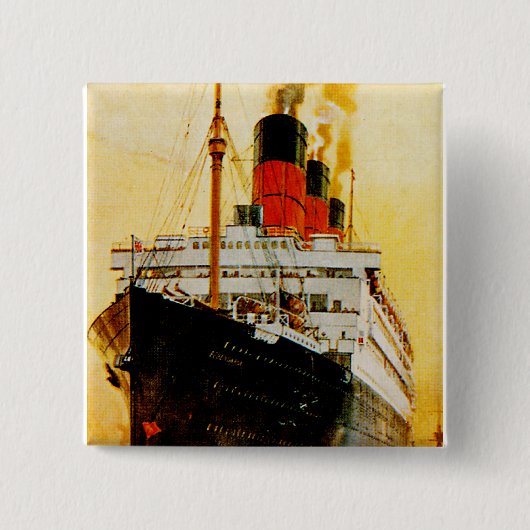RMS Berengaria Vierkante Button 5,1 Cm (Voorkant)