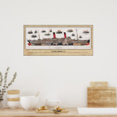 RMS CARONIA (1905) Poster voor kabelbaan/binnenboo (Keuken)