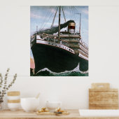 RMS Carpathia komt bij de redding van RMS Titanic Poster (Keuken)