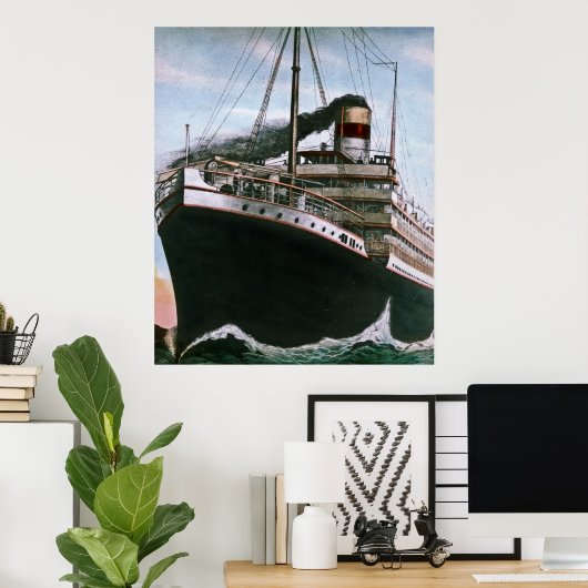 RMS Carpathia komt bij de redding van RMS Titanic Poster (Thuiskantoor)