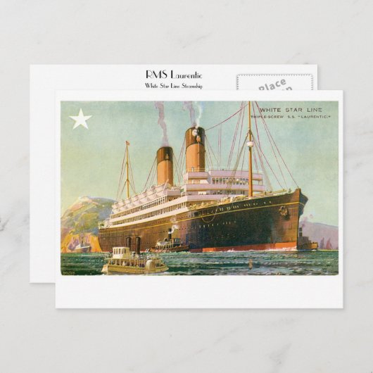 RMS Laurentic Briefkaart (Voorkant / Achterkant)
