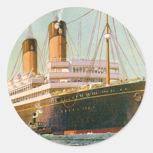 RMS Laurentic Ronde Sticker (Voorkant)