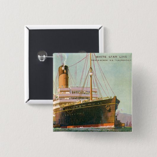 RMS Laurentic Vierkante Button 5,1 Cm (Voorkant /achterkant)