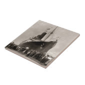 RMS Lusitania arriveert New York City 1907 Tegeltje (Zijkant)