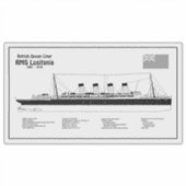 RMS Lusitania - Blauwdrukplannen voor schepen BD Sticker (Voorkant)