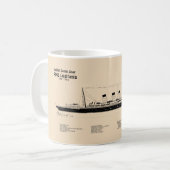 RMS Lusitania - Scheepsblauwdruk Plannen SD Koffiemok (Voorkant links)