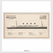 RMS Lusitania - Scheepsblauwdruk Plannen SD Sticker (Vel)