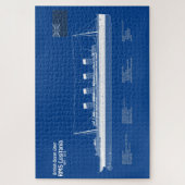 RMS Lusitania - Scheepsblauwdrukplannen ABD Legpuzzel (Verticaal)