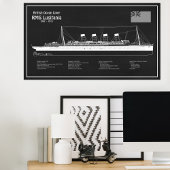 RMS Lusitania - scheepsblauwdrukplannen PBD Poster