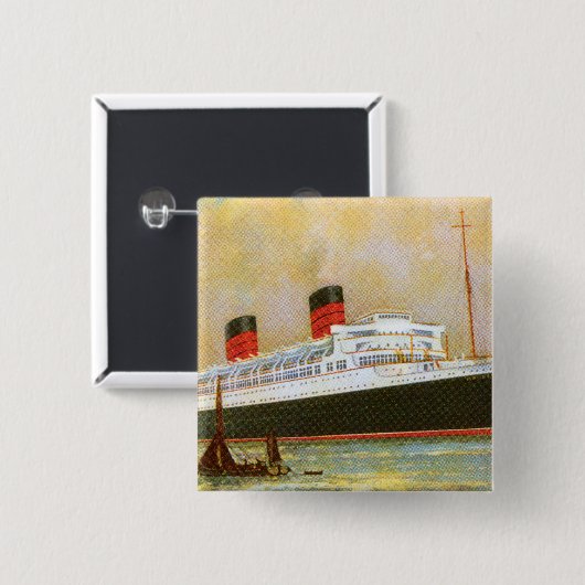 RMS Mauretainia Vierkante Button 5,1 Cm (Voorkant /achterkant)