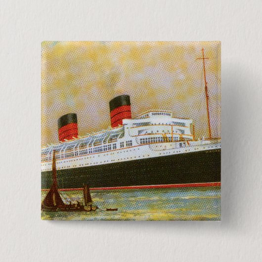 RMS Mauretainia Vierkante Button 5,1 Cm (Voorkant)