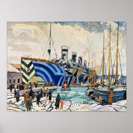 RMS Olympisch in Dazzle Camouflage 11x14-inch post Poster (Voorkant)