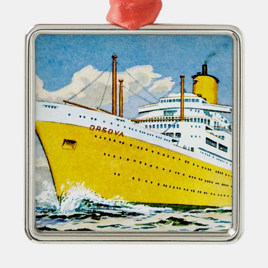 RMS Orsova in Zee Metalen Ornament (Voorkant)