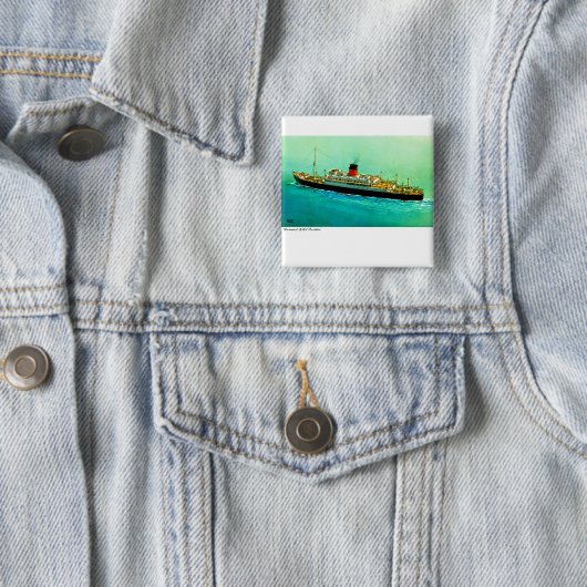 RMS Parthia Vierkante Button 5,1 Cm (In situ)