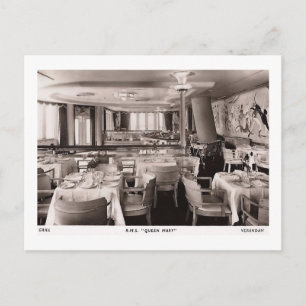 RMS Passenger Ship, Queen Mary, Grill Briefkaart