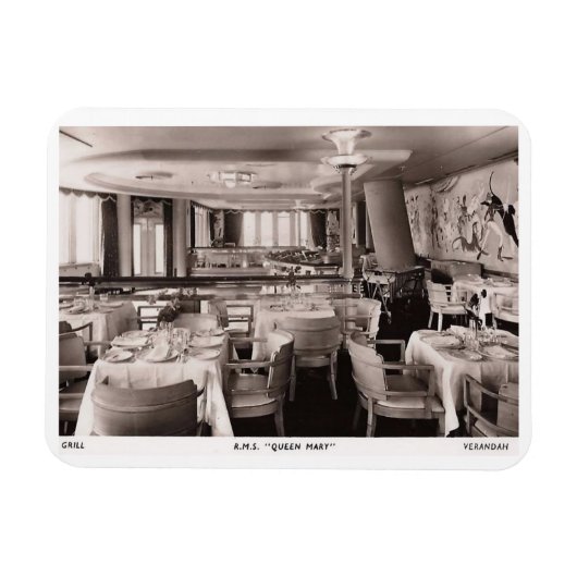 RMS Passenger Ship, Queen Mary, Grill  Magneet (Horizontaal)