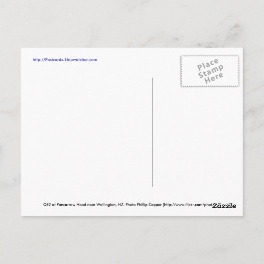 RMS Queen Elizabeth 2 Briefkaart (Achterkant)