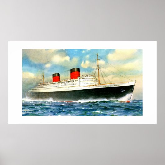 RMS Queen Elizabeth Poster (Voorkant)