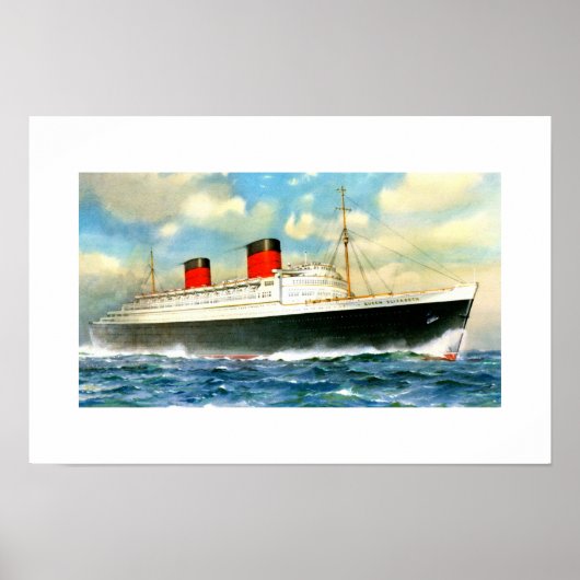 RMS Queen Elizabeth Poster (Voorkant)