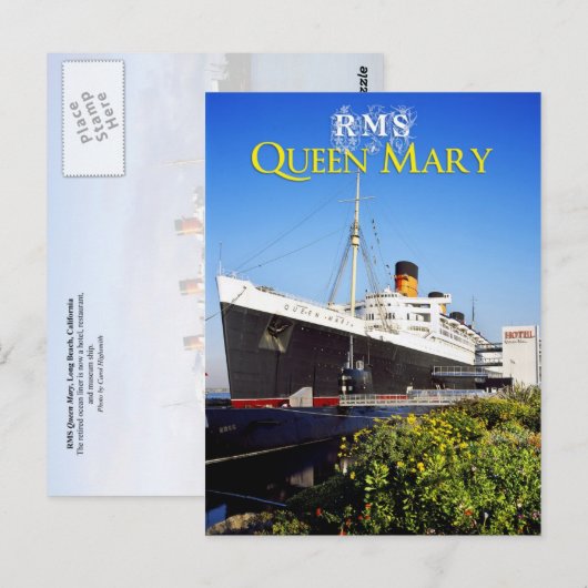 RMS Queen Mary Briefkaart (Voorkant / Achterkant)